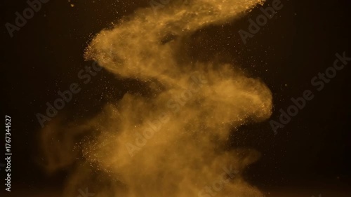 Rising Golden Dust Particles Creating a Subtle Abstract Swirl in a Warm Seamless Loop motion, light, website