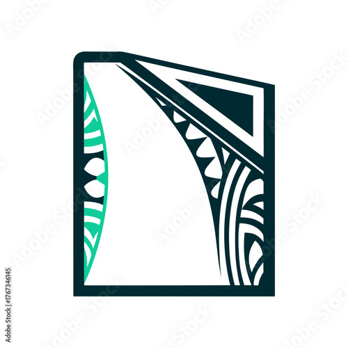 Modern Tribal Tattoo Design Element A white price tag corner folds over slightly