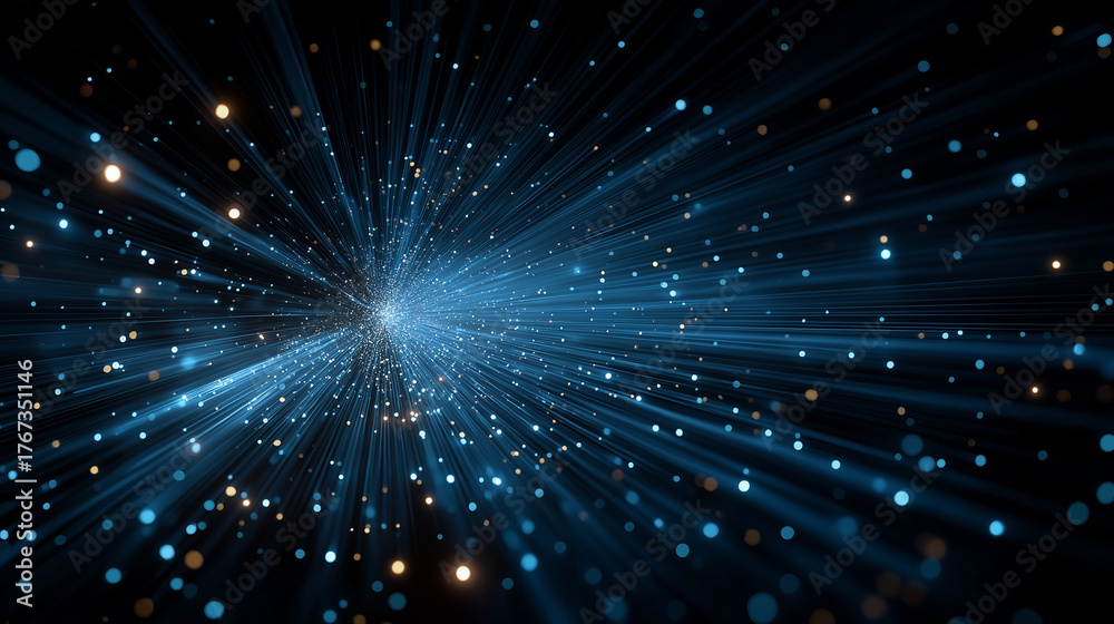 Fototapeta premium Abstract Light Tunnel: An artistic rendering of a light tunnel, a cosmic pathway of radiant light, leads the viewer on a journey, creating a sense of movement.
