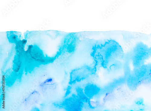 Blue and Green Hand Drawn Watercolor Spots Free Hand Texture