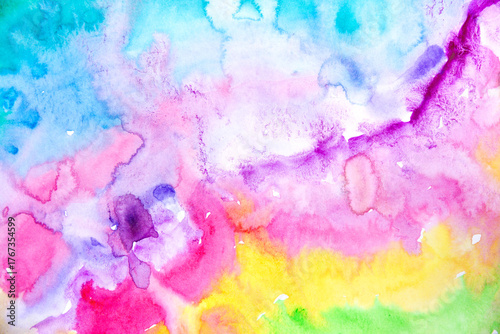 Real Watercolor Art Hand Drawn Brush Colorful Abstract Background