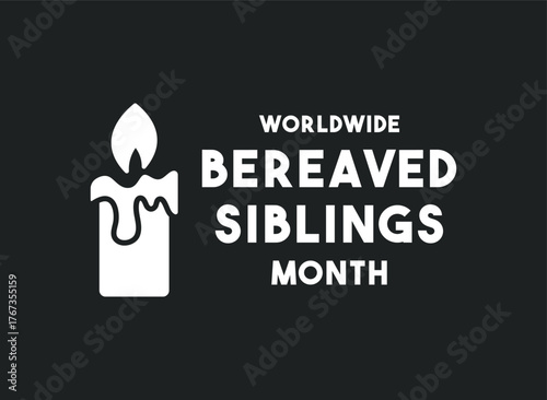 Worldwide Bereaved Siblings Month. November. Black background.
