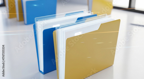 File Folders Organize Business Documents Data Storage Concept