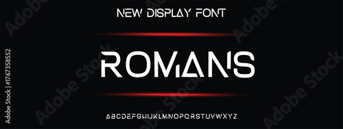 Modern minimal logo alphabet font. Typography abstract sans serif technology, electronic, movie, future, creative logos fonts. vector illustration