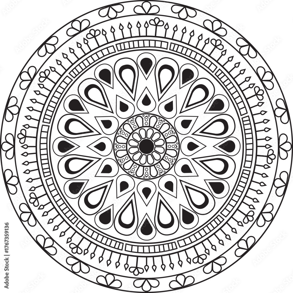 Obraz premium BLACK AND WHITE MANDALA DESIGN