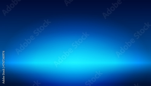 Vibrant dark blue background with a glowing, electric cyan-blue light effect spreading from the horizon line, creating a futuristic, sleek, and immersive atmosphere. 