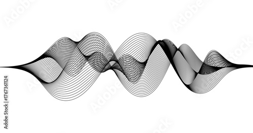 Radio Signal wave element Digital frequency track equalizer line on Blank background