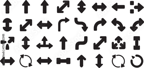 set of vector icons, Collection of arrow icons isolated on vector, illustration