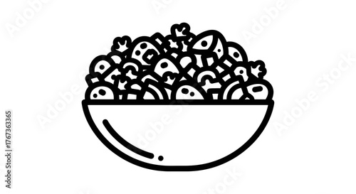 Bowl of food with various ingredients a healthy and delicious meal.