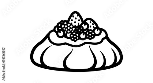 Delicious dessert with berries and cream perfect for a sweet treat.