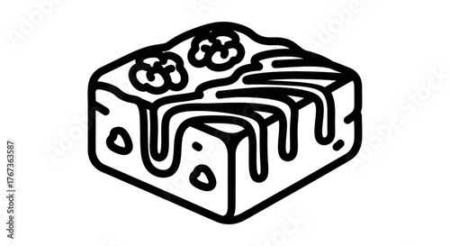 Delicious dessert with walnuts and chocolate glaze perfect for any occasion.