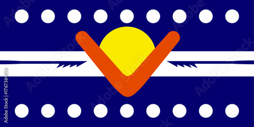 Ngarrindjeri Nation Flag – Indigenous Australian Banner of Black, Blue, and White Colors, Symbolizing Culture, Land, and Water
