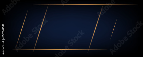 Dark Blue Gold Lines  Geometric Vector Background Design