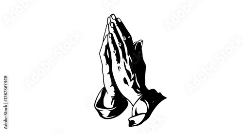 Praying hands are clasped together in a gesture of hope and faith.