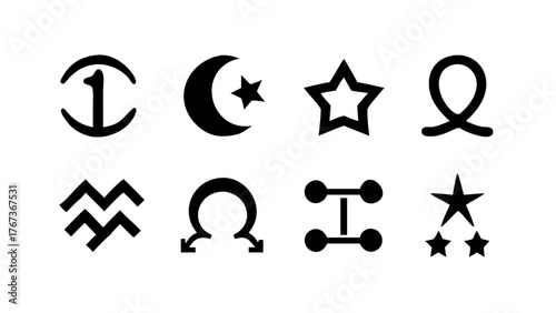 Vector art of a captivating array of symbolic illustrations, , representing diverse concepts and meanings, perfect for designers seeking versatile and meaningful visual elements