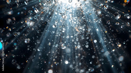 Falling Diamonds Particles Light Ray Luxury Background