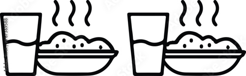 food drink line icon set vector illustration image
