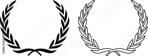 laurel wreath icon set design vector illustration