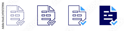 Refund approval icon in 4 different styles. Thin Line, Line, Bold Line, Duotone. Duotone style. Editable stroke