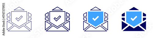Travel approval icon in 4 different styles. Thin Line, Line, Bold Line, Duotone. Duotone style. Editable stroke