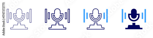 Health podcast icon in 4 different styles. Thin Line, Line, Bold Line, Duotone. Duotone style. Editable stroke