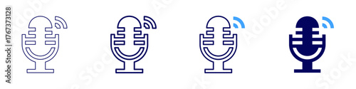 Psychiatric podcast icon in 4 different styles. Thin Line, Line, Bold Line, Duotone. Duotone style. Editable stroke