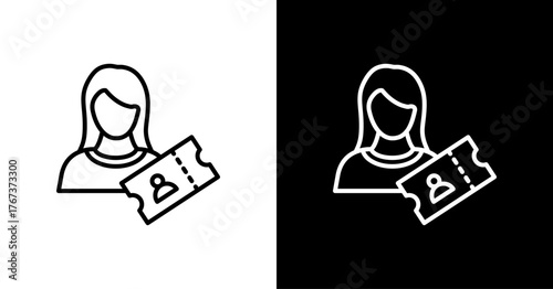 Ticket Sales White Icon Set Design