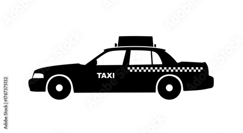 Taxi Cab Vehicle Icon Silhouette Vector Illustration for Transportation Concept