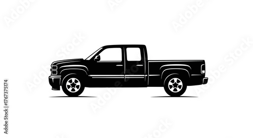 Konstfotografi Elegant black and white vector illustration showcasing the robust design of a pi