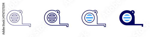 Measure compliance icon in 4 different styles. Thin Line, Line, Bold Line, Duotone. Duotone style. Editable stroke