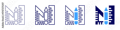 Measure concentration icon in 4 different styles. Thin Line, Line, Bold Line, Duotone. Duotone style. Editable stroke