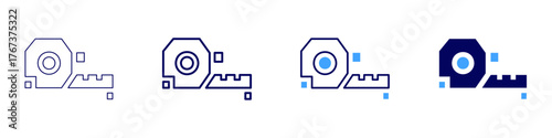 Measure cost icon in 4 different styles. Thin Line, Line, Bold Line, Duotone. Duotone style. Editable stroke