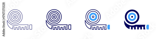 Measure current icon in 4 different styles. Thin Line, Line, Bold Line, Duotone. Duotone style. Editable stroke