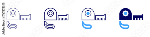 Measure data icon in 4 different styles. Thin Line, Line, Bold Line, Duotone. Duotone style. Editable stroke