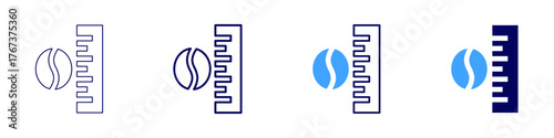 Measure deviation icon in 4 different styles. Thin Line, Line, Bold Line, Duotone. Duotone style. Editable stroke