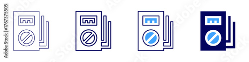 Measure frequency icon in 4 different styles. Thin Line, Line, Bold Line, Duotone. Duotone style. Editable stroke