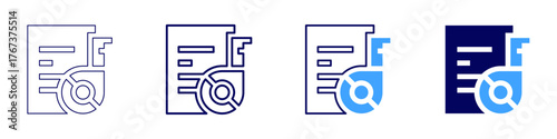 Measure growth icon in 4 different styles. Thin Line, Line, Bold Line, Duotone. Duotone style. Editable stroke