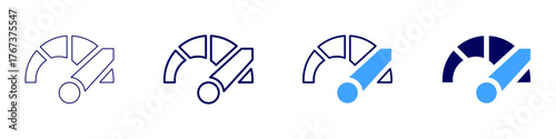 Measure heat icon in 4 different styles. Thin Line, Line, Bold Line, Duotone. Duotone style. Editable stroke