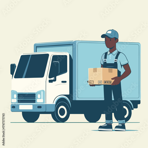delivery man with truck