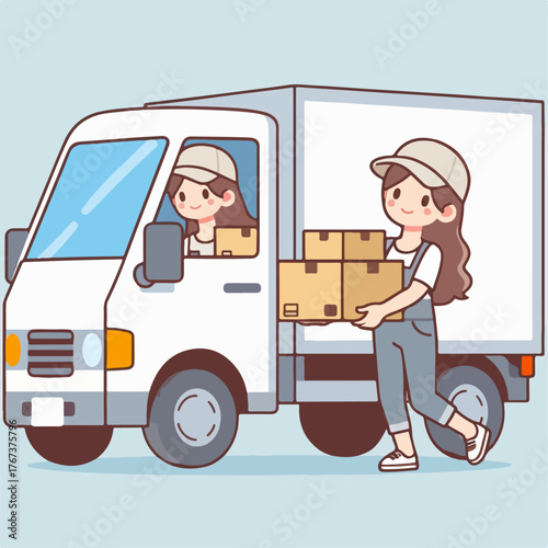 delivery man with truck