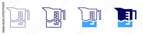 Measure margin icon in 4 different styles. Thin Line, Line, Bold Line, Duotone. Duotone style. Editable stroke