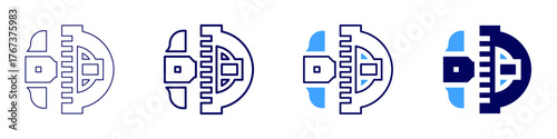 Measure permeability icon in 4 different styles. Thin Line, Line, Bold Line, Duotone. Duotone style. Editable stroke