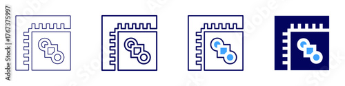 Measure porosity icon in 4 different styles. Thin Line, Line, Bold Line, Duotone. Duotone style. Editable stroke