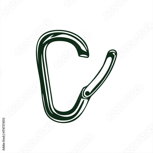 Climbing Carabiner Screw Lock Safety Gear Vector Illustration