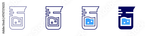 Measure utilization icon in 4 different styles. Thin Line, Line, Bold Line, Duotone. Duotone style. Editable stroke