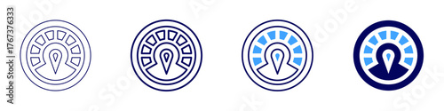 Measure turnover icon in 4 different styles. Thin Line, Line, Bold Line, Duotone. Duotone style. Editable stroke