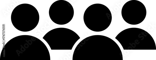 Solid icon group. People group icon set, persons, logo human, team icons, user profile symbol. Group of people or group of users. Persons symbol. Vector 