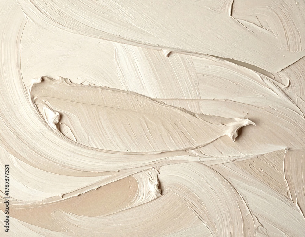 Obraz premium Beige Cream Surface Texture Abstract Pattern Neutral Tones Strokes Smooth Background