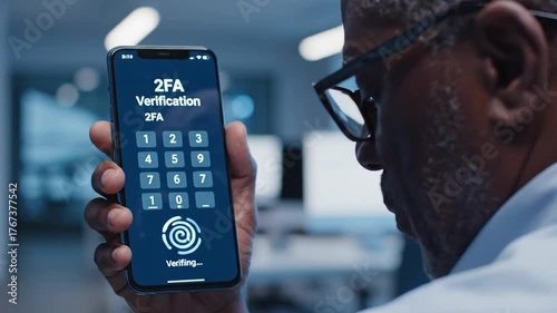 53_Close-up of a person using smartphone with login interface overlay symbolizing data privacy online security identity protection and cybersecurity authentication access 2FA_4K_10s 77999308 1