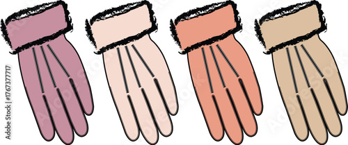 A simple illustration showcasing a diverse range of human hand skin tones, representing the natural beauty and variety of global complexions, emphasizing inclusivity